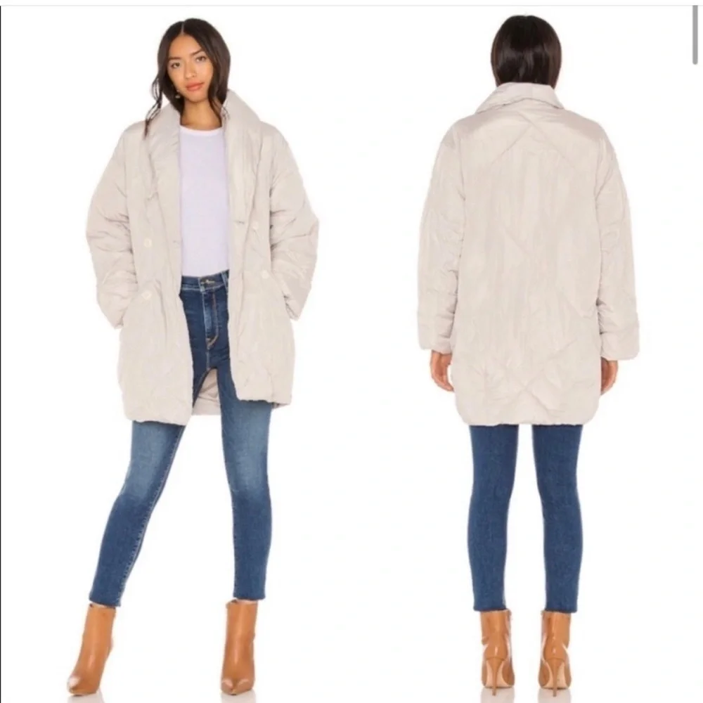 Free People Ella Puffa Coat in Mineral Dust SzXS
